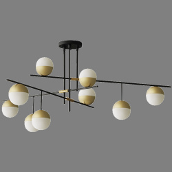 Люстра Balls white & brass 9
